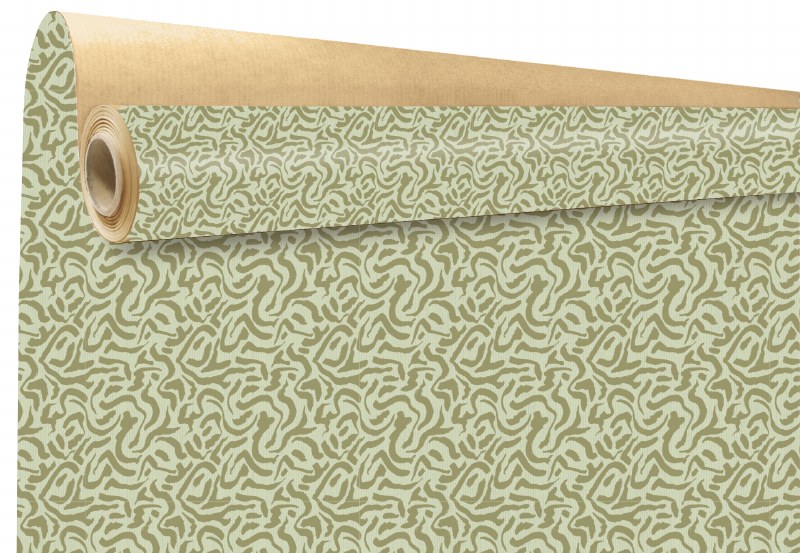 Picture of Kraft Paper Fiona Green/ Natural 79cm x 40m